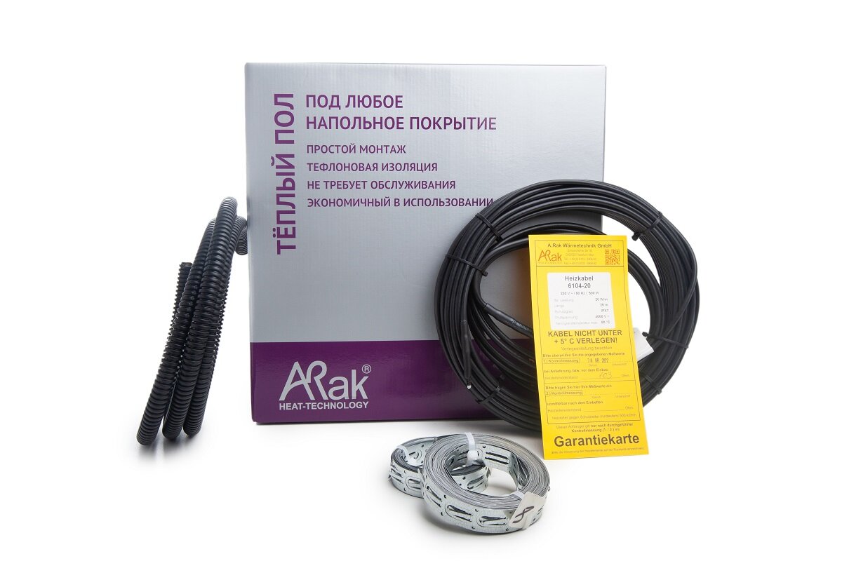 Изображение товара Теплый пол Arnold Rak Heizkabel 6111-20 для обогрева 9 кв.м, 1800 Вт, Германия