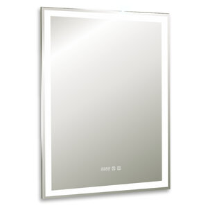 Изображение товара Зеркало Silver Mirrors Рига ФР-00001491, 60 х 80 см, с LED-подсветкой, сенсорный выключатель, подогрев, часы, цвет белый