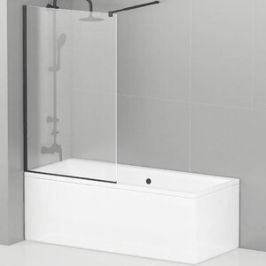 Изображение товара Шторка на ванну Cezares Liberta-V-1-80/155-C-NERO, 80х155 см, стекло прозрачное