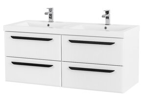 Изображение товара Тумба под раковину Cezares Eco-1200-4C-SO-2-BL, 120 см, подвесная, под раковину с двумя чашами, bianco lucido