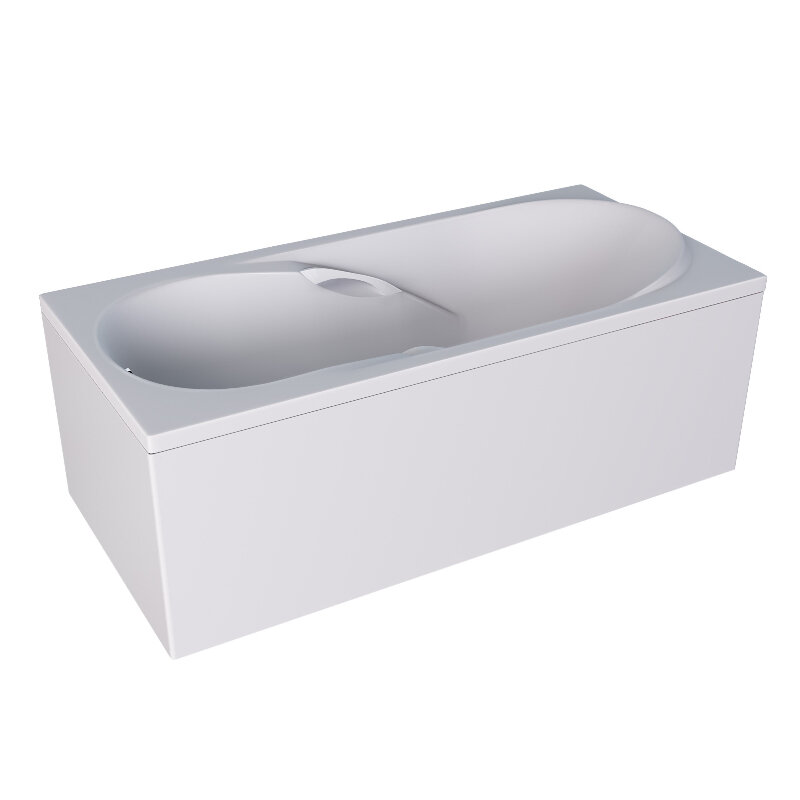 Изображение товара Ванна акриловая 150x70 см 1MarKa Medea, белая, с каркасом и сливом