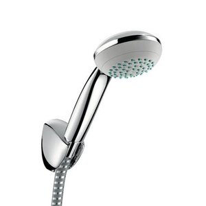 Изображение товара Душевой гарнитур Hansgrohe Crometta 85 Mono 27577000, шланг 160 см, корпус хром, лицевая часть серая, 1 режим струи