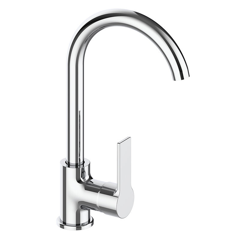 Изображение товара Смеситель для кухни Voda Raft RF519 хром, поворотный излив, 5 лет гарантии