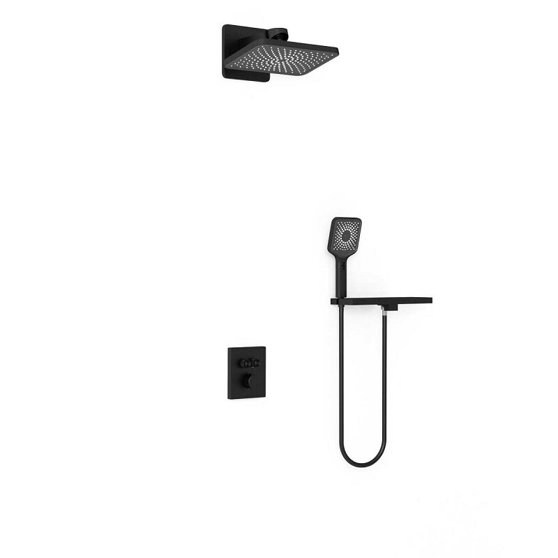 Изображение товара Душевая система Vincea Inspire VSFW-3I21MT4RMB термостатическая черный матовый