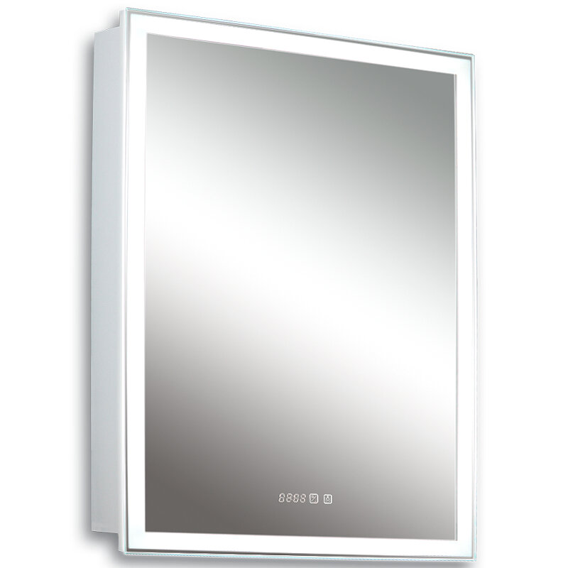 Изображение товара Зеркальный шкаф Silver Mirrors Киото LED-00002358, 60 см, с LED-подсветкой, часы, цвет белый Изображение товара Зеркальный шкаф Silver Mirrors Киото LED-00002358, 60 см, с LED-подсветкой, часы, цвет белый
