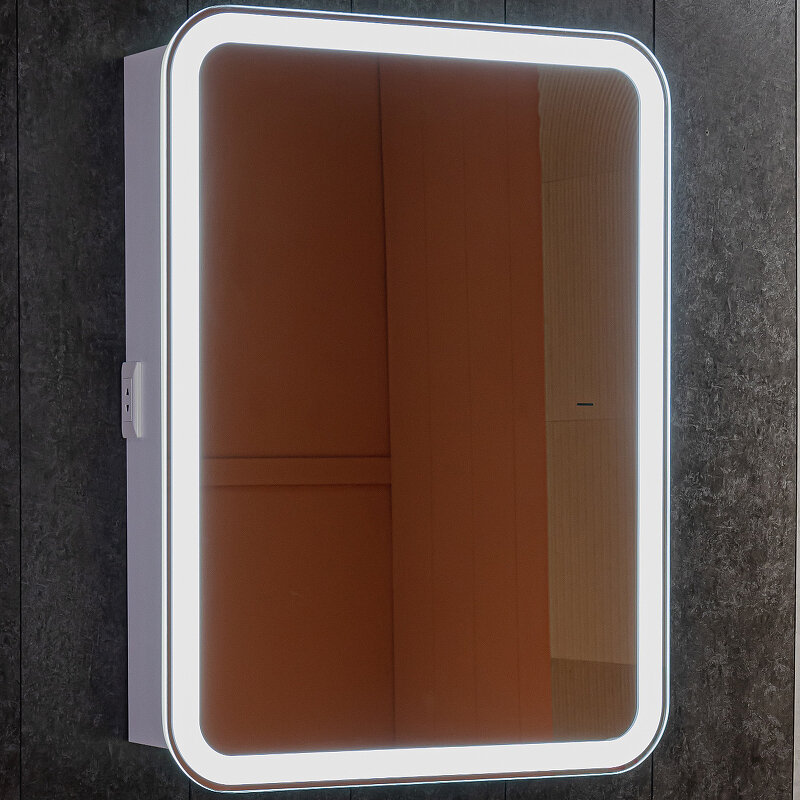 Изображение товара Зеркальный шкаф Silver Mirrors Фиджи flip LED-00002657, 60 см, с LED-подсветкой, цвет белый