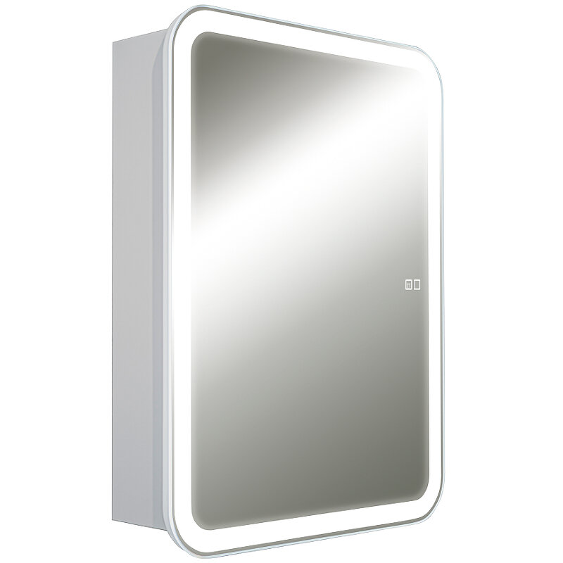 Изображение товара Зеркальный шкаф Silver Mirrors Фиджи flip LED-00002679, 60 см, с LED-подсветкой, подогрев, цвет белый