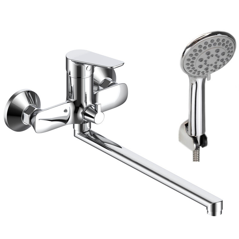 Изображение товара Смеситель Voda Storm STO31 для ванны и душа с душевым гарнитуром и хромом
