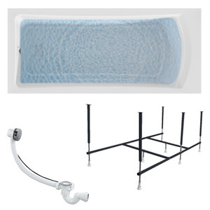 Изображение товара Ванна акриловая 1MarKa Prime 01пра1775кс2+, 170 x 75 см, каркас, слив-перелив, цвет белый