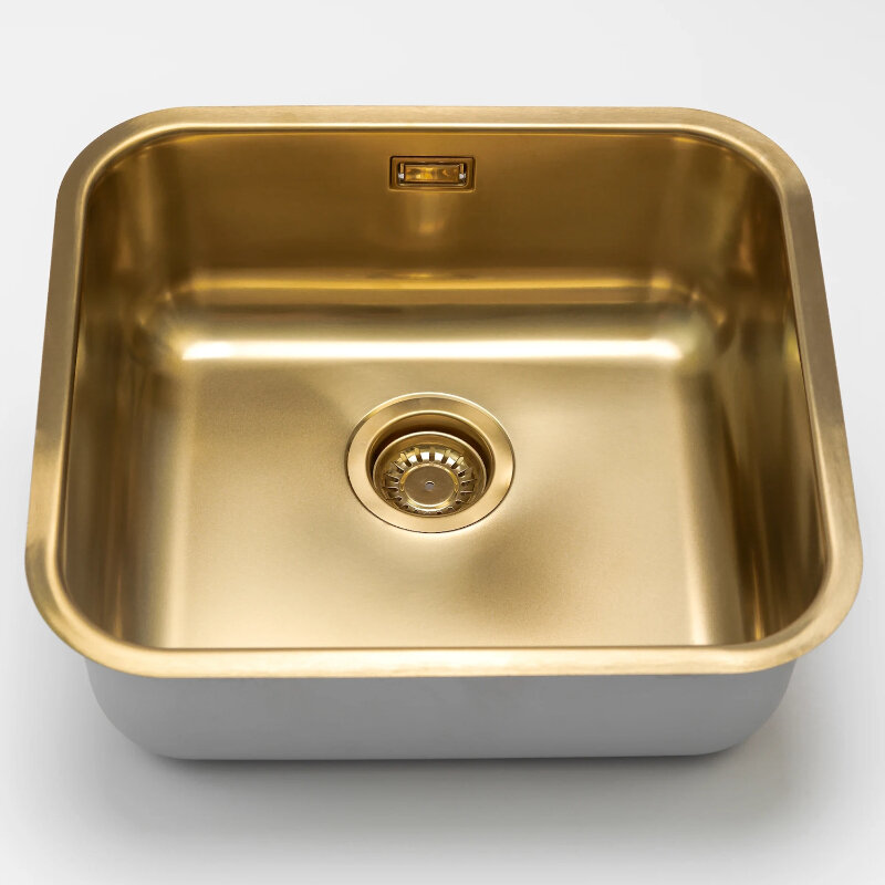 Изображение товара Кухонная мойка Grandex Aqua SELECT 2003341 Нержавеющая сталь золото 49,5×44,5 см