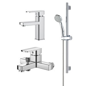 Изображение товара Набор полимерных смесителей OneLife P06-511cr, с душевым комплектом, цвет хром