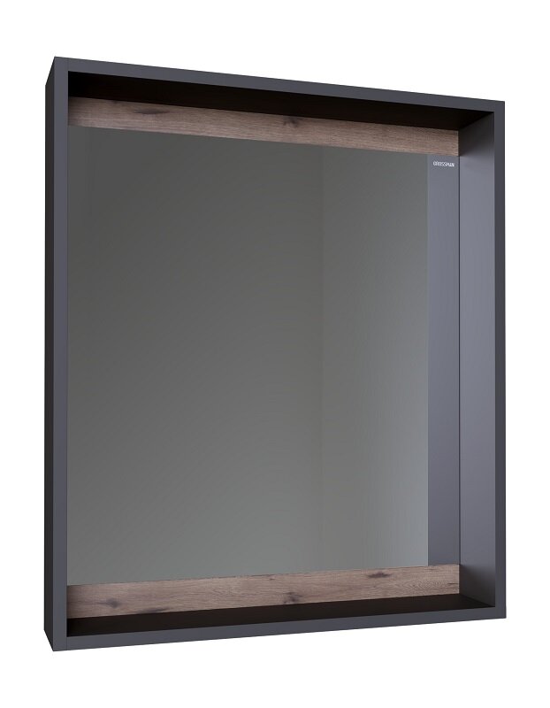 Изображение товара Зеркало Grossman Смарт-70, 207007, 70 х 70 см, с полкой, веллингтон/графит, 206007