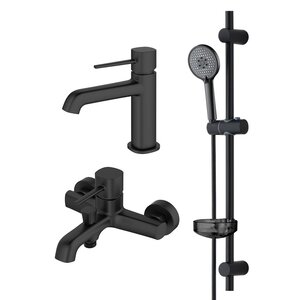 Изображение товара Комплект смесителей для ванны Orange Karl M05-611b, цвет черный матовый