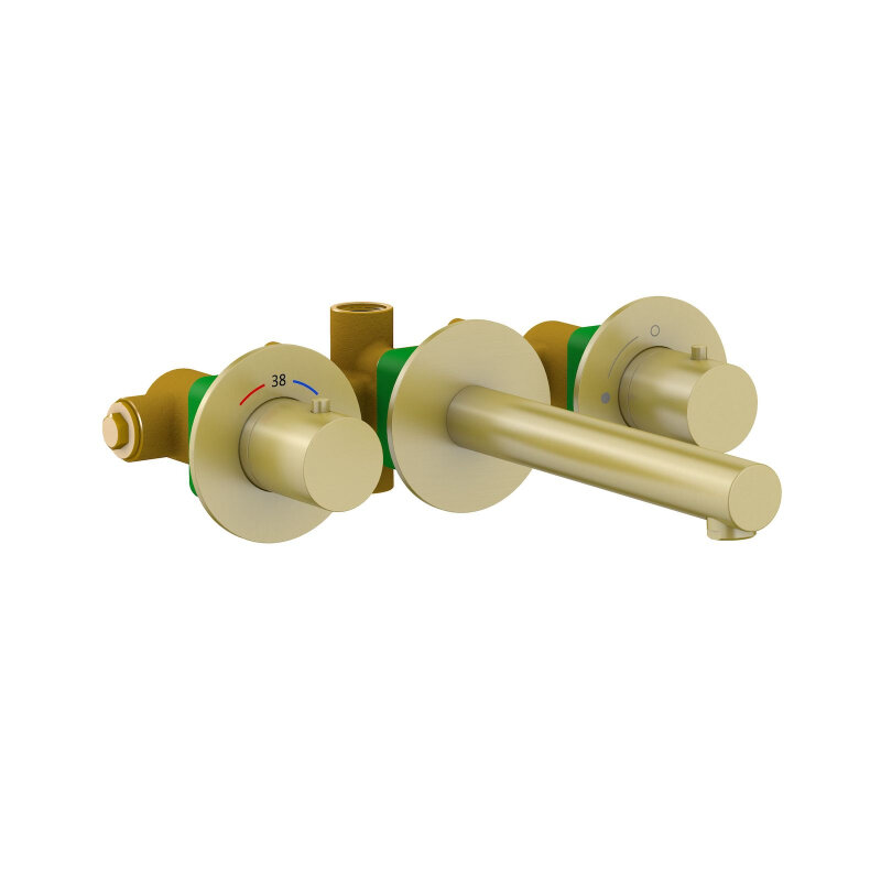 Изображение товара Встроенный смеситель для раковины Timo Saona 2382/17SM с термостатом золото матовое