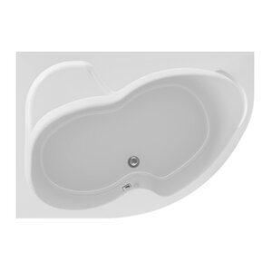 Изображение товара Ванна акриловая 1MarKa Aura 01ау1610лкп/01ау1610пкп, 160 x 105 см, каркас, слив-перелив, панель, левая/правая, цвет белый
