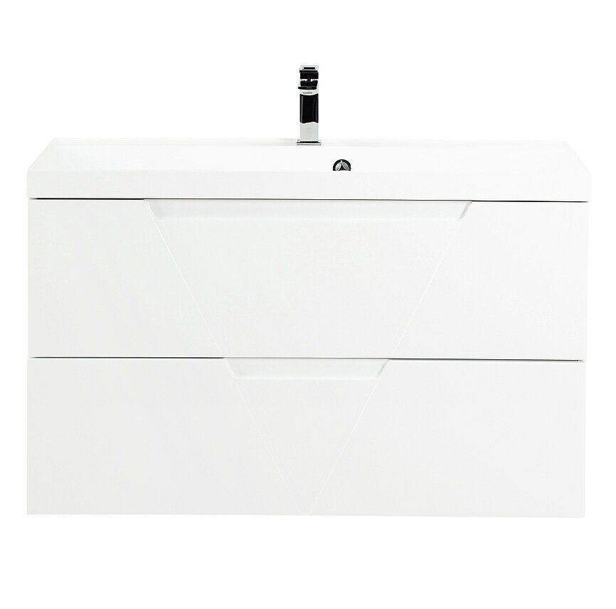 Изображение товара Тумба под раковину Belbagno Vittoria 100 см подвесная белая эмаль МДФ