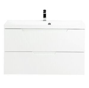 Изображение товара Тумба под раковину Belbagno Vittoria 100 см подвесная белая эмаль МДФ