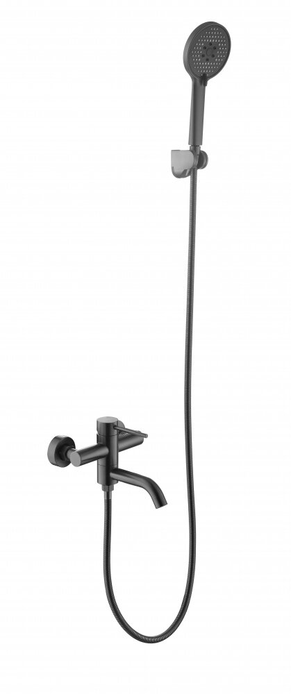 Изображение товара Смеситель Voda Vessel Gun Metal для ванны и душа с душевым гарнитуром