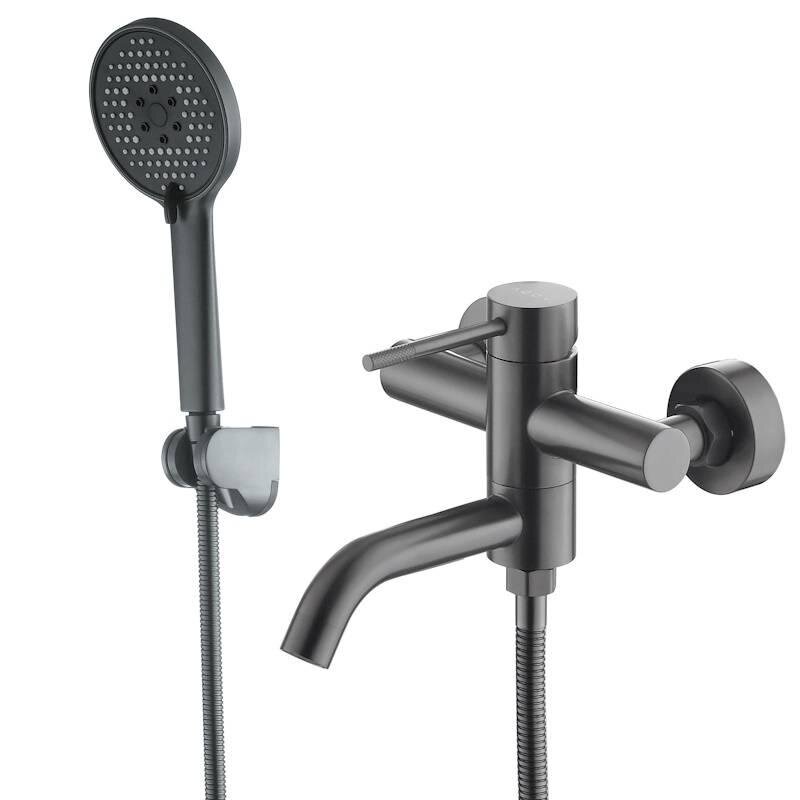 Изображение товара Смеситель Voda Vessel Gun Metal для ванны и душа с душевым гарнитуром
