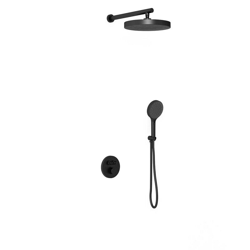 Изображение товара Душевая система Vincea Inspire VSFW-3I22MT2MB, термостатическая, на 2 потребителя, цвет черный матовый