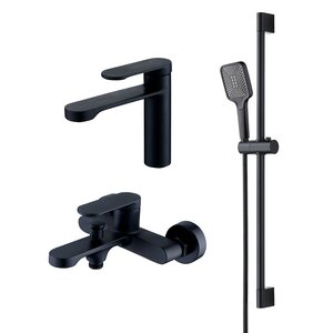 Изображение товара Комплект смесителей для ванны Orange Vesper M10-711b, цвет черный матовый