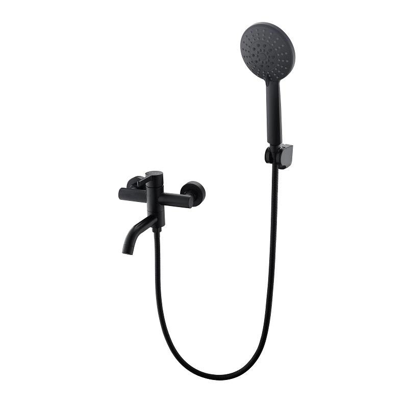 Изображение товара Смеситель Voda Vessel Black VSL54B для ванны и душа, черный, 20.1 см излив