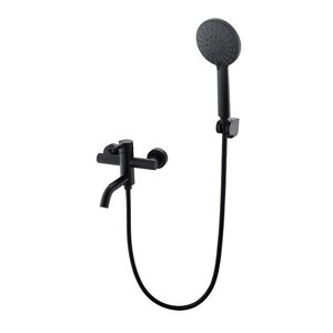 Изображение товара Смеситель Voda Vessel Black VSL54B для ванны и душа, с душевым гарнитуром, цвет черный