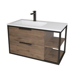 Изображение товара Тумба под раковину Grossman Лофт-90, 1090012, 90 см, подвесная, веллингтон/ черный