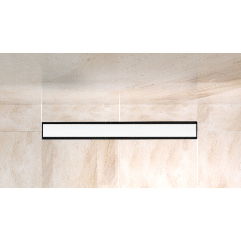 Изображение товара Дренажный канал BelBagno Luce 80 см с решеткой под плитку белый матовый Изображение товара Дренажный канал BelBagno Luce 80 см с решеткой под плитку белый матовый