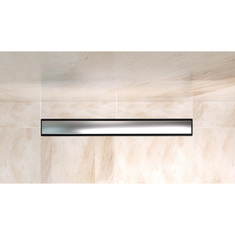 Изображение товара Дренажный канал BelBagno Luce BB-LD-LUCE-90-CR, 90 см, с решеткой под плитку, цвет хром