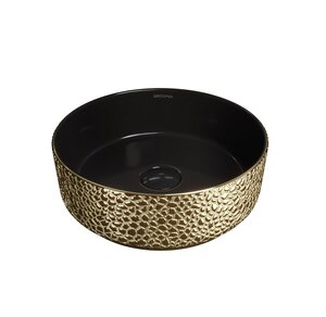 Изображение товара Раковина Grossman Color GR-5010GBL 35 см фаянс золото черный