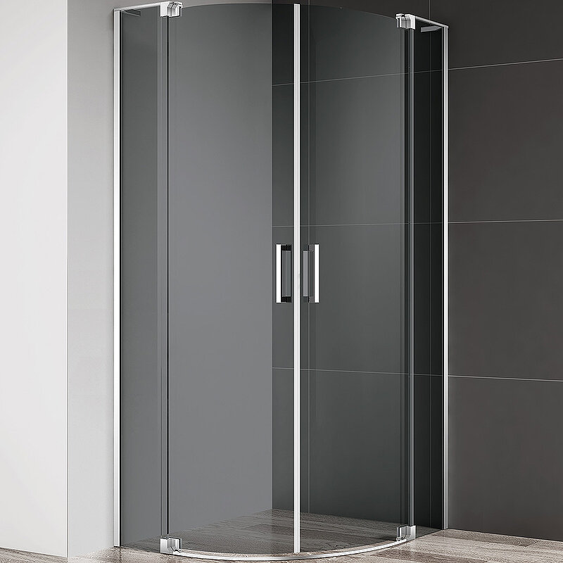 Изображение товара Душевой уголок Cezares Slider-R-2-90/100-GRIGIO-Cr 100x100 см с серым стеклом и хром профилем