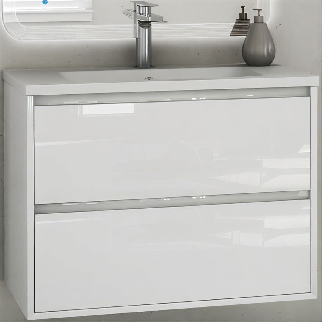 Изображение товара Тумба под раковину Cezares Glass 41803, 100 см, подвесная, белый Изображение товара Тумба под раковину Cezares Glass 41803, 100 см, подвесная, белый