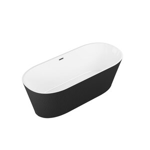 Изображение товара Ванна акриловая Grossman Forta, GR-27021MB, 170 x 75 см, отдельностоящая, внутри белая, снаружи черная матовая