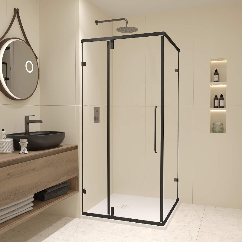 Изображение товара Душевой уголок RGW Classic CL-035-B 90x90 см стекло прозрачное профиль черный Германия