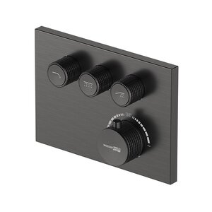 Изображение товара Cмеситель термостатический Wiese 8458 Thermo, для ванны и душа, PVD-покрытие, вороненая сталь, gunmetal