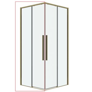 Изображение товара Душевая дверь Grossman Galaxy 1/2.K33.01.90.32.00, 90 см, стекло прозрачное, профиль золото сатин