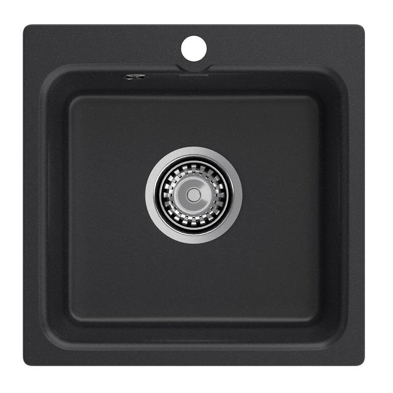 Изображение товара [Кухонная мойка] GranFest SMART 430 [Черный] Угловая врезная