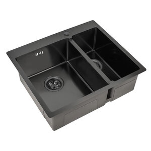 Изображение товара Кухонная мойка Zorg PVD 59-2-51 с брашированным покрытием и двухчашенная