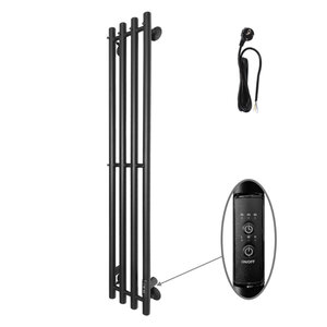 Изображение товара Полотенцесушитель электрический Altasan Арго12021ЧМ, ширина 21 см, высота 120 см, диммер справа, цвет черный муар