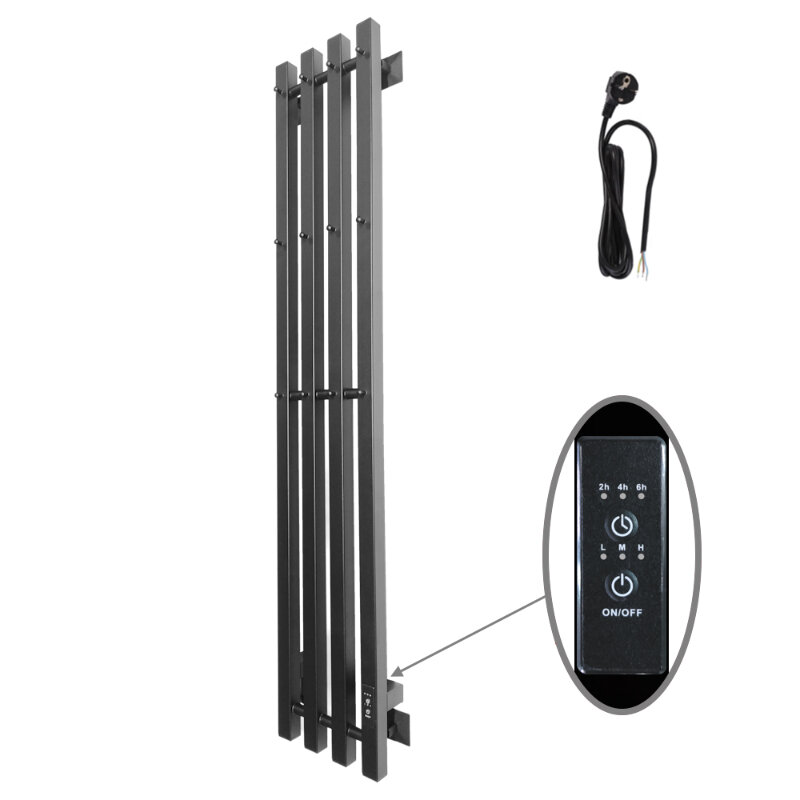 Изображение товара Электрический полотенцесушитель Altasan АргоЛюксПроф12021ЧМ 21 см 120 см черный муар