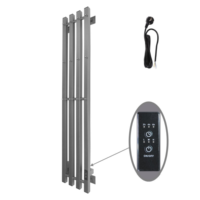 Изображение товара Электрический полотенцесушитель Altasan АргоЛюксПроф12021Г 21x120 см с диммером цвет графит