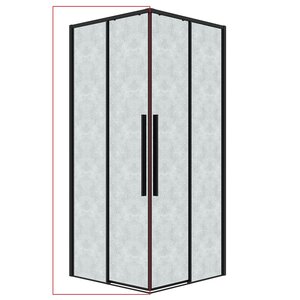 Изображение товара Душевая дверь Grossman Galaxy 1/2.K33.01.80.21.02, 80 см, стекло шиншилла, профиль черный матовый