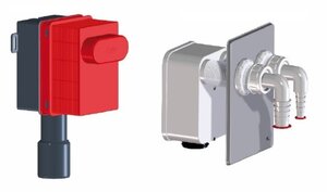 Изображение товара Сифон HL4200, для стиральных и посудомоечных машин, черный, красный