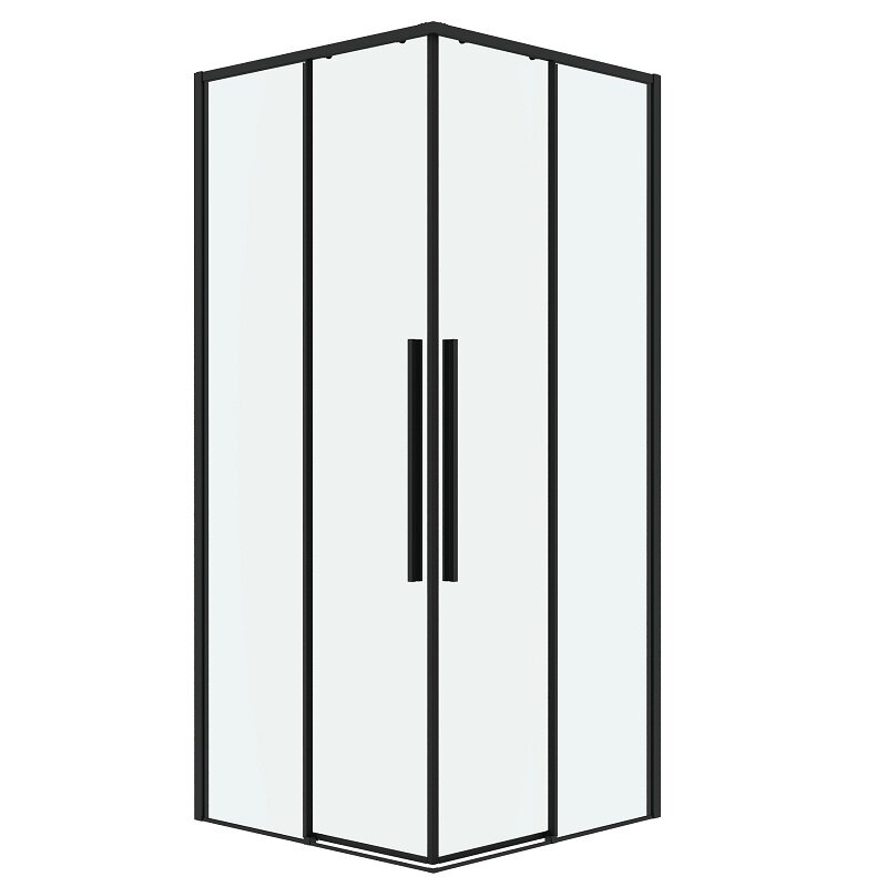 Изображение товара Душевой уголок Grossman Galaxy 90x90 см, раздвижные двери, прозрачное стекло, черный матовый профил
