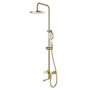 Изображение товара Душевая система Esko Sochi SC260CRGold золотой верхний душ 200 мм, управление однорычажное