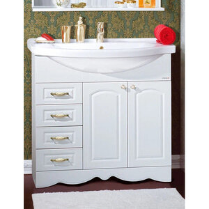 Изображение товара Тумба под раковину Бриклаер Анна 4627125412172, 90 см, напольная, цвет белый