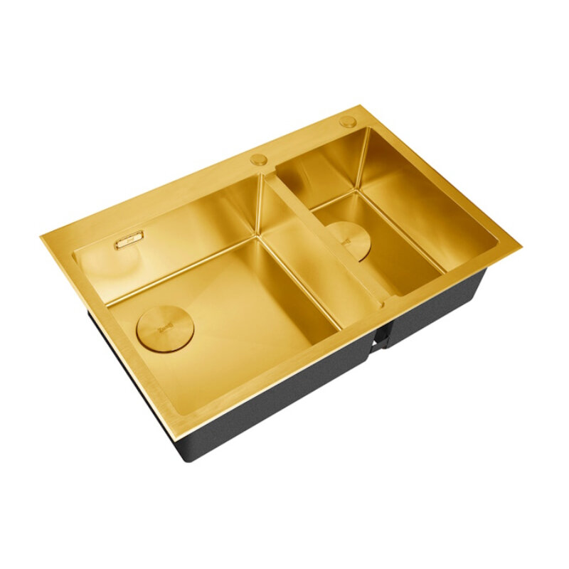 Изображение товара [Кухонная мойка] Zorg LUX 78-2-51 BRONZE Бронза, две чаши, 78x51 см