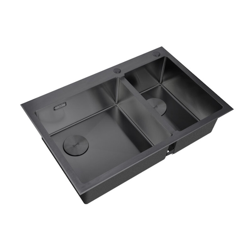 Изображение товара Кухонная мойка Zorg LUX 78-2-51-L/GRAFIT графитовая с одной чаша (78 см) лево-правая