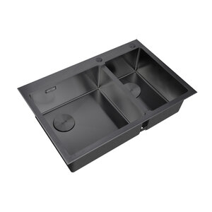 Изображение товара Кухонная мойка Zorg LUX 78-2-51-L GRAFIT/LUX 78-2-51-R GRAFIT, 78 см, нержавеющая сталь, цвет графит, основная чаша слева/справа